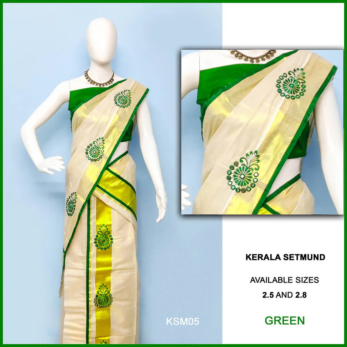 Kerala Tissue Set Mundu(Mundum Neriyathum) Single with Kadhakali Print –  Keraloom