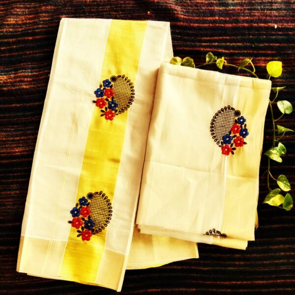 Tissue Embroidery Set Mundu