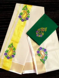 kerala embroidery setmundu